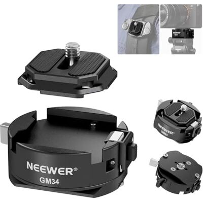 NEEWER GM34 Camera Quick Release Plate Kit, Quick Switch Auto Lock, Square NEEWER GM34 Camera Quick Release Plate Kit, Quick Switch Auto Lock, Square