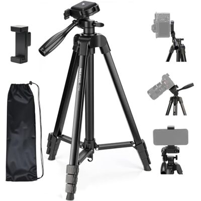 NEEWER ENTRY LEVEL VERSION 57.5"/146cm Tripod for Camera, Metal Lightweight Portable Travel Stand with Cold Shoe Holder Mount Compatible with Camera for Video Recording Filming, TP53 NEEWER ENTRY LEVEL VERSION 57.5"/146cm Tripod for Camera, Metal Lightweight Portable Travel Stand with Cold Shoe Holder Mount Compatible with Camera for Video Recording Filming, TP53