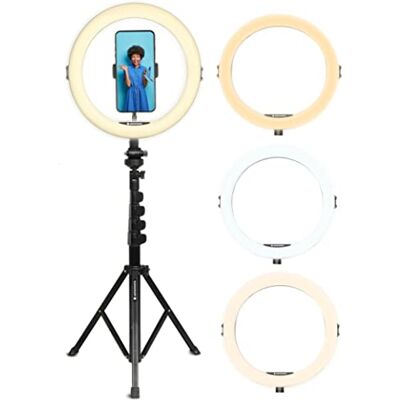 AgfaPhoto Ring light with a tripod Realiview ARL11 LED ring light stand with an adjustable brightness for live stream, makeup, YouTube, TikTok, photography compatible with smartphones and cameras AgfaPhoto Ring light with a tripod Realiview ARL11 LED ring light stand with an adjustable brightness for live stream, makeup, YouTube, TikTok, photography compatible with smartphones and cameras