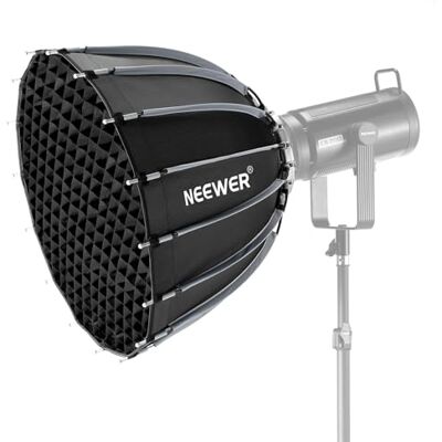 NEEWER Parabolic Softbox Quick Release with Diffuser and Grid, 22" Photography Softbox Bowens Mount for CB60 CB200B MS60 MS150B Q4 LED Video Light Compatible with Godox Compatible with Aputure, NS55P NEEWER Parabolic Softbox Quick Release with Diffuser and Grid, 22" Photography Softbox Bowens Mount for CB60 CB200B MS60 MS150B Q4 LED Video Light Compatible with Godox Compatible with Aputure, NS55P