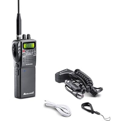 Midland CB Radio Alan 42 DS Lithium, Portable 2-Way Radio AM/FM Transceiver with 2800mAh Li-Ion Battery for Double Battery Life Multi-Band Professional Radios, Digital Squelch, USB-C Charging Midland CB Radio Alan 42 DS Lithium, Portable 2-Way Radio AM/FM Transceiver with 2800mAh Li-Ion Battery for Double Battery Life Multi-Band Professional Radios, Digital Squelch, USB-C Charging