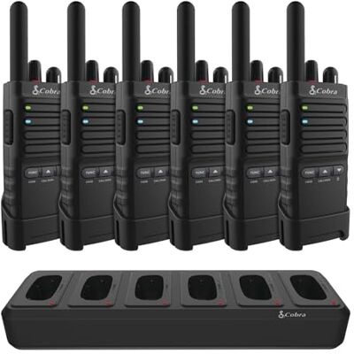 Cobra PX650 Professional Walkie Talkies (6-Pack) – PMR446 Rechargeable Business Two-Way Radios, 300,000 sq. ft/25 Floor Range, Dust Protected and Splashproof (IP54 rating), Black Cobra PX650 Professional Walkie Talkies (6-Pack) – PMR446 Rechargeable Business Two-Way Radios, 300,000 sq. ft/25 Floor Range, Dust Protected and Splashproof (IP54 rating), Black
