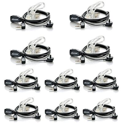 LUITON Walkie Talkie Earpiece with Mic for BaoFeng Radio Retevis Headset for Baofeng UV-5R BF-888S Arcshell Retevis H-777 RT21 RT22 Kenwood 2 Way Radio by (10 Pack) LUITON Walkie Talkie Earpiece with Mic for BaoFeng Radio Retevis Headset for Baofeng UV-5R BF-888S Arcshell Retevis H-777 RT21 RT22 Kenwood 2 Way Radio by (10 Pack)