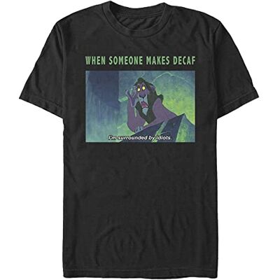 Disney Men's Villains Scared Meme T-Shirt, Black, S Disney Men's Villains Scared Meme T-Shirt, Black, S