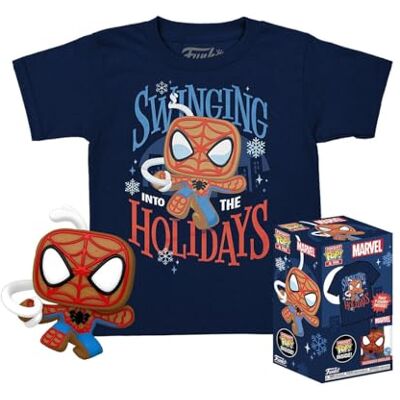 Funko Pocket Pop! & Tee: Marvel Spider-Man Spidey Gingerbread for Children and Kids Large (L) Marvel Comics T-Shirt Clothes With Collectable Vinyl Minifigure Gift Idea for Boys Funko Pocket Pop! & Tee: Marvel Spider-Man Spidey Gingerbread for Children and Kids Large (L) Marvel Comics T-Shirt Clothes With Collectable Vinyl Minifigure Gift Idea for Boys