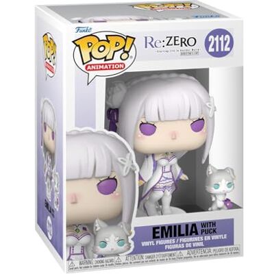 Funko Pop! & Buddy: Re: ZERO Emilia With Puck Collectable Vinyl Figure Gift Idea Official Merchandise Toys for Kids & Adults Anime Fans Model Figure for Collectors and Display Funko Pop! & Buddy: Re: ZERO Emilia With Puck Collectable Vinyl Figure Gift Idea Official Merchandise Toys for Kids & Adults Anime Fans Model Figure for Collectors and Display