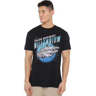 Disney Star Wars Grandad One in A Millennium Vintage Unisex T Shirt, Black, X-Large Disney Star Wars Grandad One in A Millennium Vintage Unisex T Shirt, Black, X-Large