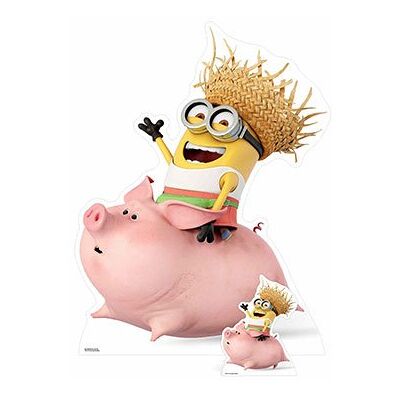 Star Cutouts Dave Minion Riding Pig - Cardboard Cutout Star Cutouts Dave Minion Riding Pig - Cardboard Cutout