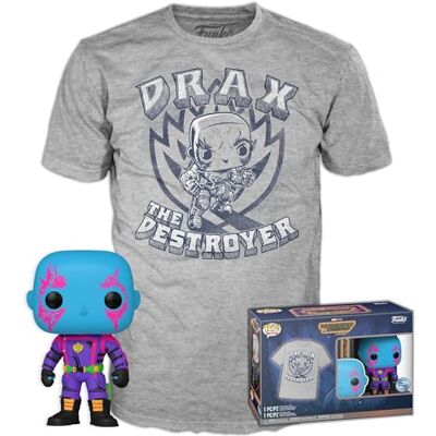Funko Pop!&Tee: Guardians Of the Galaxy Drax Large (L) Hot Christmas T-Shirt Clothes With Collectable Vinyl Figure Gift Idea Toys and Short Sleeve Top for Adults Unisex Men and Women Funko Pop!&Tee: Guardians Of the Galaxy Drax Large (L) Hot Christmas T-Shirt Clothes With Collectable Vinyl Figure Gift Idea Toys and Short Sleeve Top for Adults Unisex Men and Women