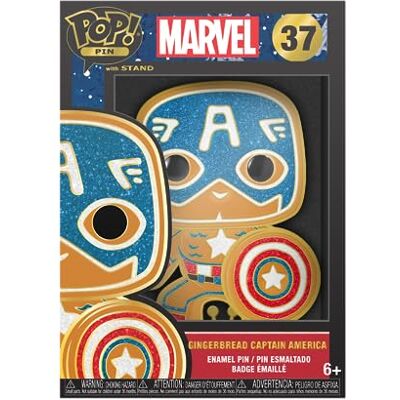 Funko Loungefly POP! Large Enamel Pin MARVEL: GINGERBREAD Captain America CAPTAIN AMERICA Large Enamel Pin Marvel Comics Enamel Pins Cute Collectable Novelty Brooch for Backpacks Funko Loungefly POP! Large Enamel Pin MARVEL: GINGERBREAD Captain America CAPTAIN AMERICA Large Enamel Pin Marvel Comics Enamel Pins Cute Collectable Novelty Brooch for Backpacks