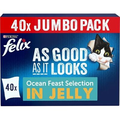FELIX - Ocean Feasts - 40 x 85g - Wet Cat Food FELIX - Ocean Feasts - 40 x 85g - Wet Cat Food