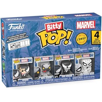 Funko Bitty POP! 4 Pack: Marvel Spider-Man Venom, Anti-Venom, She-Venom, Mystery Mini Figure 1 in 6 chance of receiving the rare Chase variant Styles may vary 0.9 inch (2.2 cm) Collectable Funko Bitty POP! 4 Pack: Marvel Spider-Man Venom, Anti-Venom, She-Venom, Mystery Mini Figure 1 in 6 chance of receiving the rare Chase variant Styles may vary 0.9 inch (2.2 cm) Collectable