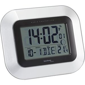 techno line Radio Controlled Clock, Digital, Sivler techno line Radio Controlled Clock, Digital, Sivler