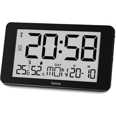 Hama "Cuba Digital Wall Clock, Radio-Controlled Clock with Thermometer/Hygromet Hama "Cuba Digital Wall Clock, Radio-Controlled Clock with Thermometer/Hygromet