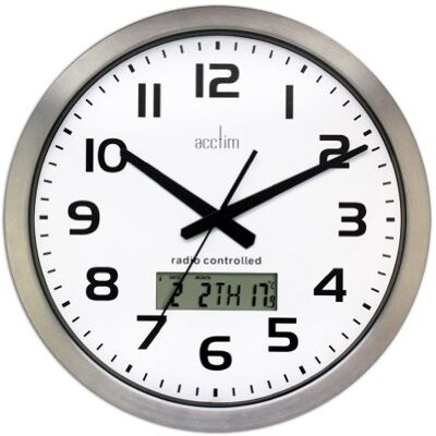 Acctim 74447 Meridian Radio Controlled Wall Clock, Aluminium White Acctim 74447 Meridian Radio Controlled Wall Clock, Aluminium White