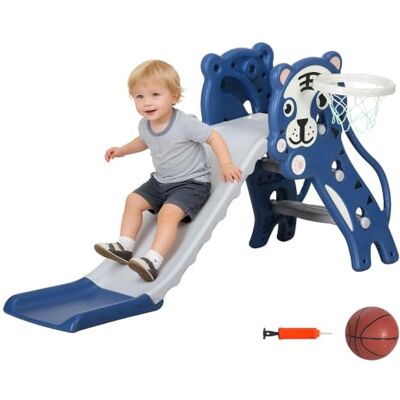 AIYAPLAY Kids Slide with Basketball Hoop - Kids Slide AIYAPLAY Kids Slide with Basketball Hoop - Kids Slide