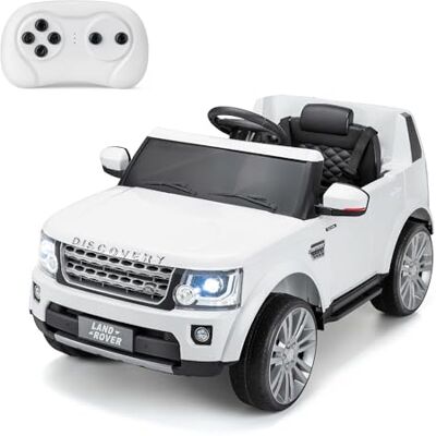 Xootz Land Rover Discovery 12V Electric Ride-On Car for Kids, Built in Radio, MP3 Player and AUX Input, Foot Pedal and Gears, White Xootz Land Rover Discovery 12V Electric Ride-On Car for Kids, Built in Radio, MP3 Player and AUX Input, Foot Pedal and Gears, White