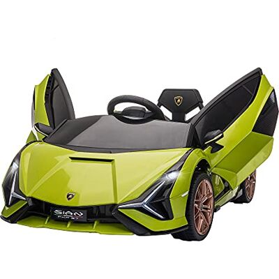 HOMCOM Lamborghini Sian Licensed 12V Electric Car for Kids 2 Motors Toy Car with Remote Control Music Lights MP3 for 3-5 Years Green HOMCOM Lamborghini Sian Licensed 12V Electric Car for Kids 2 Motors Toy Car with Remote Control Music Lights MP3 for 3-5 Years Green