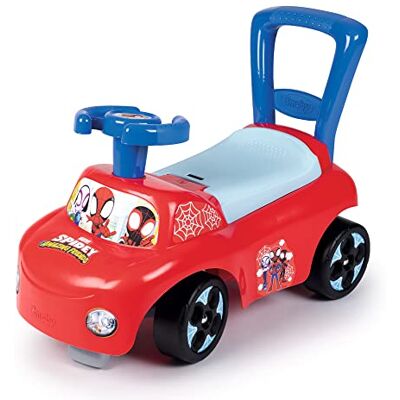Smoby Porteur auto Spidey Fonction Trotteur Coffre a jouets Butées anti-bascule Smoby Porteur auto Spidey Fonction Trotteur Coffre a jouets Butées anti-bascule