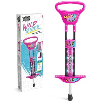 Xootz Wild Rider LED Pogo Stick for Kids, Light Up Bounce Toy, Girls & Boys Aged 5+, Pink Leopard Design Xootz Wild Rider LED Pogo Stick for Kids, Light Up Bounce Toy, Girls & Boys Aged 5+, Pink Leopard Design