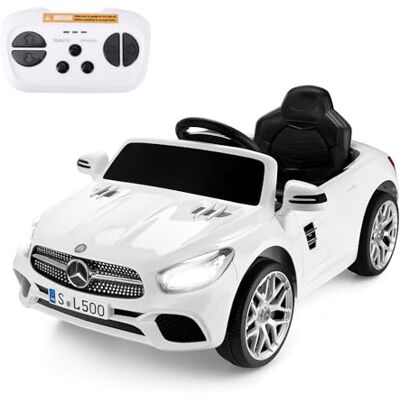 Xootz Mercedes- Benz SL 6v Ride On Car for Kids, Licensed Electric Car with Remote Control, Working Headlights and Opening Doors for Ages 3+ White Xootz Mercedes- Benz SL 6v Ride On Car for Kids, Licensed Electric Car with Remote Control, Working Headlights and Opening Doors for Ages 3+ White
