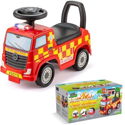 Xootz Mercedes-Benz Fire Engine Foot to Floor Ride On, Kids Manual Ride On Car with Lights and Horn, Official Licensed Mercedes Truck for Kids Ages 18 Months Plus Xootz Mercedes-Benz Fire Engine Foot to Floor Ride On, Kids Manual Ride On Car with Lights and Horn, Official Licensed Mercedes Truck for Kids Ages 18 Months Plus