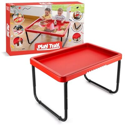 Toyrific Play Tray Activity Table for Kids, Sensory Play Tray, Kids Messy Play Table, Water and Sand Play Table, Outdoor and Indoor Use, Red Toyrific Play Tray Activity Table for Kids, Sensory Play Tray, Kids Messy Play Table, Water and Sand Play Table, Outdoor and Indoor Use, Red