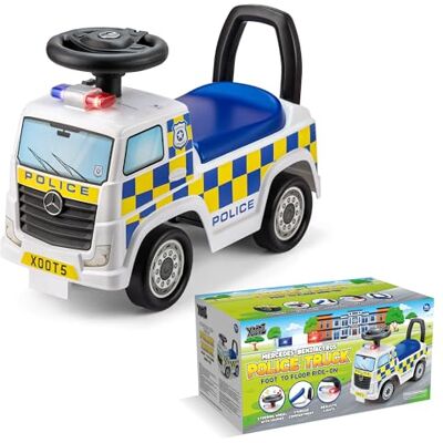 Xootz Mercedes Benz Police Foot to Floor Ride On, Officially Licensed Kids Ride On Car with Flashing Lights and Horn, Manual Ride On for Ages 18 Months+ Xootz Mercedes Benz Police Foot to Floor Ride On, Officially Licensed Kids Ride On Car with Flashing Lights and Horn, Manual Ride On for Ages 18 Months+