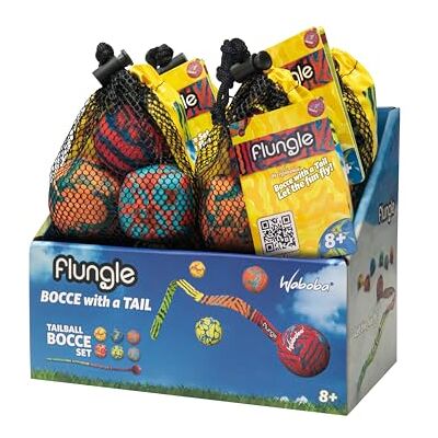 Waboba FLUNGLE Ball Toss Game Bocce with a Tail — 2-6 Player Game — Fun Yard Game and Beach Game for Family and Friends Waboba FLUNGLE Ball Toss Game Bocce with a Tail — 2-6 Player Game — Fun Yard Game and Beach Game for Family and Friends