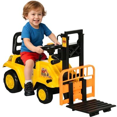HOMCOM Kids Ride on Forklift Truck with Fork and Tray for 3-4 Years Old HOMCOM Kids Ride on Forklift Truck with Fork and Tray for 3-4 Years Old