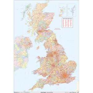 XYZ Maps UK Political Postcode District Wall Map (6'x4')-Paper XYZ Maps UK Political Postcode District Wall Map (6'x4')-Paper