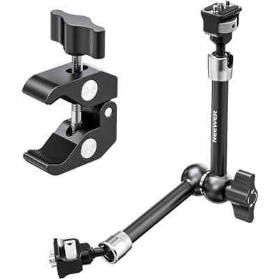 NEEWER 11" Articulating Magic Arm Clamp Mount with Super Clamp, Camera Monitor Mount with 1/4" 3/8" ARRI Locating Pins & Holes for DSLR Action Camera Video Light Compatible with SmallRig Cage, ST16C NEEWER 11" Articulating Magic Arm Clamp Mount with Super Clamp, Camera Monitor Mount with 1/4" 3/8" ARRI Locating Pins & Holes for DSLR Action Camera Video Light Compatible with SmallRig Cage, ST16C