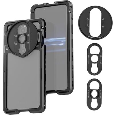 NEEWER Xperia PRO-I Cage, Quick Release Video Rig Case Phone Stabilizer Holder for Recording Filming, 67mm Filter Adapter, 17mm Lens Backplate, T Mount Backplate Compatible with Moment Sony, PA086 NEEWER Xperia PRO-I Cage, Quick Release Video Rig Case Phone Stabilizer Holder for Recording Filming, 67mm Filter Adapter, 17mm Lens Backplate, T Mount Backplate Compatible with Moment Sony, PA086