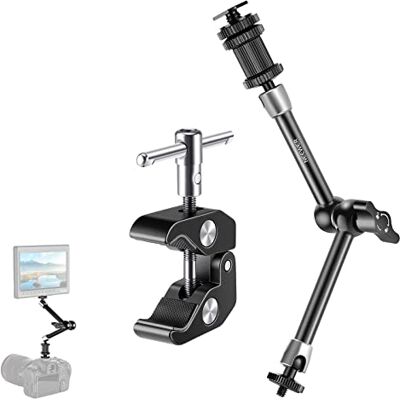 NEEWER ST20 Super Clamp & 11" Adjustable Friction Articulating Arm Compatible with SmallRig Camera Cage/Rig, More Extension for Monitor/LED Light/Webcam, Max Load 2kg NEEWER ST20 Super Clamp & 11" Adjustable Friction Articulating Arm Compatible with SmallRig Camera Cage/Rig, More Extension for Monitor/LED Light/Webcam, Max Load 2kg