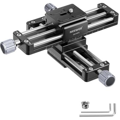 NEEWER Macro Rail Slider, 4 Axis 360° Rotating Aluminum Focusing Rail NEEWER Macro Rail Slider, 4 Axis 360° Rotating Aluminum Focusing Rail