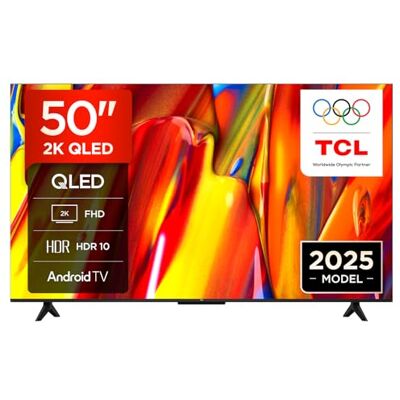 TCL 50V5C-UK 50Inch Full HD Smart QLED Direct LED TV with Android TV and HDR Compatible with Google Cast and Google Home, Slim Design TCL 50V5C-UK 50Inch Full HD Smart QLED Direct LED TV with Android TV and HDR Compatible with Google Cast and Google Home, Slim Design