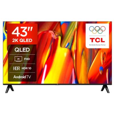 TCL 43V5C-UK 43Inch Full HD Smart QLED Direct LED TV with Android TV and HDR Compatible with Google Cast and Google Home, Slim Design TCL 43V5C-UK 43Inch Full HD Smart QLED Direct LED TV with Android TV and HDR Compatible with Google Cast and Google Home, Slim Design