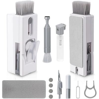 Alyvisun 11 in 1 Laptop Cleaning Kit, Multifunctional Keyboard Cleaner Brush with Keycap Puller for Tablet, Phones, Earphones, PC, Grey Alyvisun 11 in 1 Laptop Cleaning Kit, Multifunctional Keyboard Cleaner Brush with Keycap Puller for Tablet, Phones, Earphones, PC, Grey