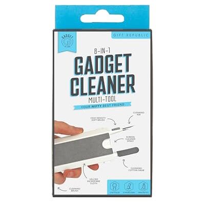 Gift Republic 8-in-1 Gadget Cleaner Compact Multi-Tool for Tech Maintenance Keyboard, Screen & Device Cleaning Kit with Brush, Swab, Key Puller & Microfibre Cloth Gift Republic 8-in-1 Gadget Cleaner Compact Multi-Tool for Tech Maintenance Keyboard, Screen & Device Cleaning Kit with Brush, Swab, Key Puller & Microfibre Cloth