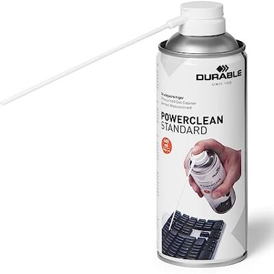 Durable POWERCLEAN Strong HFC-Free Compressed Air Duster, Electronics Safe PC and Keyboard Canned Air Cleaner, Condensed Spray Can, 400ml Durable POWERCLEAN Strong HFC-Free Compressed Air Duster, Electronics Safe PC and Keyboard Canned Air Cleaner, Condensed Spray Can, 400ml