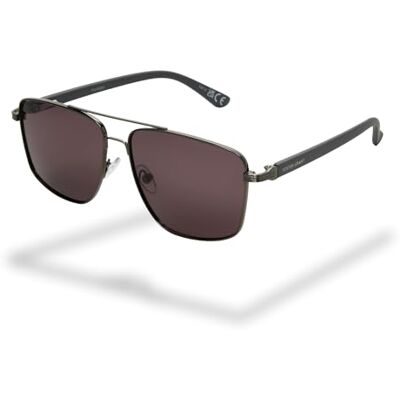 Foster Grant Polarised Sunglasses for Men – Gunmetal Aviator Frame with UVA-UVB Protection, Scratch-Resistant Smoke Lenses & Angular Metal Design for Everyday Style Foster Grant Polarised Sunglasses for Men – Gunmetal Aviator Frame with UVA-UVB Protection, Scratch-Resistant Smoke Lenses & Angular Metal Design for Everyday Style