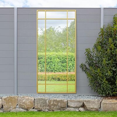 MirrorOutlet The Genestra Gold Modern Contemporary Leaner and Wall Garden Mirror 71" X 33" (180CM X 85CM) Silver Mirror Glass with Black Metal Frame. Landscape or Portrait.… MirrorOutlet The Genestra Gold Modern Contemporary Leaner and Wall Garden Mirror 71" X 33" (180CM X 85CM) Silver Mirror Glass with Black Metal Frame. Landscape or Portrait.…
