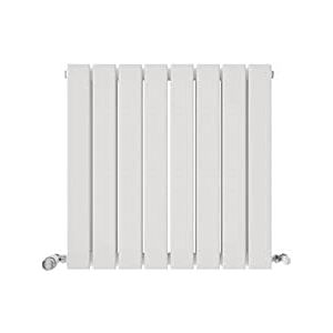 iBathUK Apex Wall Mounted Horizontal Double Slim Flat Panel Radiator, 8-Column Steel, Hydronic Central Heating, High Thermal Output, Modern Designer Radiator for Bathroom in Matt White, 600x608 mm iBathUK Apex Wall Mounted Horizontal Double Slim Flat Panel Radiator, 8-Column Steel, Hydronic Central Heating, High Thermal Output, Modern Designer Radiator for Bathroom in Matt White, 600x608 mm