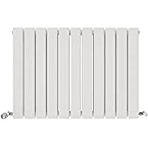 iBathUK Apex Wall Mounted Horizontal Double Slim Flat Panel Radiator, 11-Column Steel, Hydronic Central Heating, High Thermal Output, Modern Designer Radiator for Bathroom in Matt White, 600x836 mm iBathUK Apex Wall Mounted Horizontal Double Slim Flat Panel Radiator, 11-Column Steel, Hydronic Central Heating, High Thermal Output, Modern Designer Radiator for Bathroom in Matt White, 600x836 mm