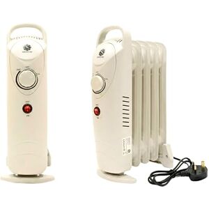 SHATCHI 650W 5-Fin Oil Filled Radiator Heater with Adjustable Thermostat, LED Power Indicator, Overheat Protection, Portable Lightweight Electric Heater for Small Rooms, Bedrooms, Office SHATCHI 650W 5-Fin Oil Filled Radiator Heater with Adjustable Thermostat, LED Power Indicator, Overheat Protection, Portable Lightweight Electric Heater for Small Rooms, Bedrooms, Office