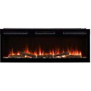 Dimplex Sense Optiflame Media Wall Fire, Black Wall Mount, Recess, Built-In Electric Fireplace, with 13 Colour Themes, 3 heat settings, Remote & Wi-Fi Controls, 50"/ 127.9cm Dimplex Sense Optiflame Media Wall Fire, Black Wall Mount, Recess, Built-In Electric Fireplace, with 13 Colour Themes, 3 heat settings, Remote & Wi-Fi Controls, 50"/ 127.9cm