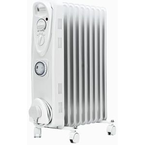 Status 9-Fin Oil Filled Radiator 2000W, 3-Heat Settings with 24-Hour Timer and Adjustable Thermostat, Overheat & Tip-Over Protection, Easy-Roll Castors, White, Electric Heater (OFH9-2000WT1PKB) Status 9-Fin Oil Filled Radiator 2000W, 3-Heat Settings with 24-Hour Timer and Adjustable Thermostat, Overheat & Tip-Over Protection, Easy-Roll Castors, White, Electric Heater (OFH9-2000WT1PKB)