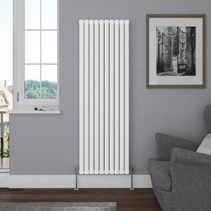 NRG Vertical 1800x590 Oval Column Designer Radiator Bathroom Central Heating Double Panel Gloss White NRG Vertical 1800x590 Oval Column Designer Radiator Bathroom Central Heating Double Panel Gloss White