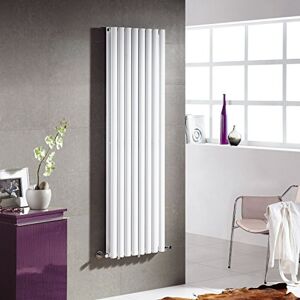 iBathUK 1600 x 480 mm Vertical Column Radiator White Oval Single Panel Designer Heater iBathUK 1600 x 480 mm Vertical Column Radiator White Oval Single Panel Designer Heater