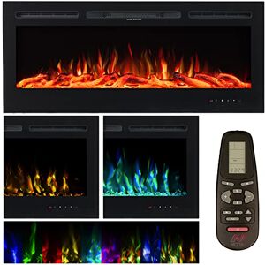 NETTA 60 Inch Electric Fireplace Inset Recessed, 152cm Wall Mountable Heater with Remote Control, 2 Heat Power Settings, Adjustable Temperature, Hourly and Weekly Timer NETTA 60 Inch Electric Fireplace Inset Recessed, 152cm Wall Mountable Heater with Remote Control, 2 Heat Power Settings, Adjustable Temperature, Hourly and Weekly Timer